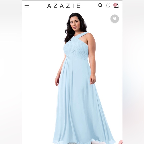 Azazie Dresses & Skirts - AZAZIE Sky Blue Dress - Size 16, worn once and dry cleaned. Great for homecoming